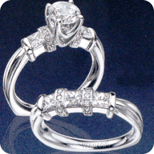 Classic Contemporary Diamond Ring with Euro Styling