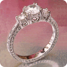 Antique Tacori Style Diamond Filigree Ring