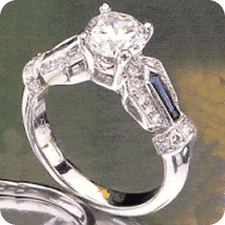 Vintage Tacori Engagement Ring with Genuine Blue Sapphires