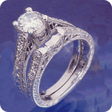 Antique Style Vintage Look Tacori Wedding Ring