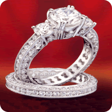 Antique style, vintage look Tacori engagement ring