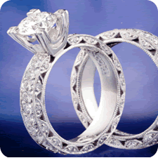 Antique style, vintage look Tacori engagement ring