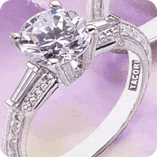 Antique Style Baguette Diamond Engagement Ring