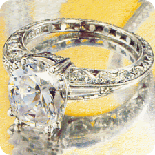 Antique Style Diamond Engagement Ring with a Vintage Look