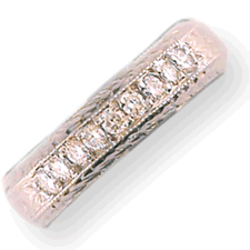 Hand Engraved Vintage Look Diamond Wedding Ring