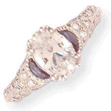 Vintage Look Genuine Blue Sapphire Ring
