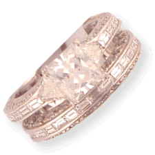 Vintage Look Diamond Antique Style Wedding Ring