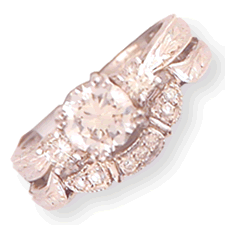 Vintage Look Round Diamond Engagement Ring